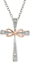 Thumbnail for your product : Unbranded Diamond Accent Sterling Silver Two Tone Infinity Cross Pendant Necklace