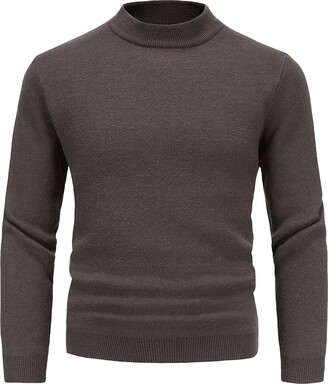 Men Casual Short Sleeve Cotton Tops Tees Undershirt Outdoor Mock Neck  T-Shirt