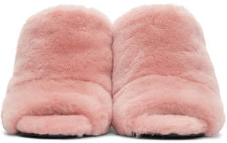 3.1 Phillip Lim Pink Shearling Cube Mules