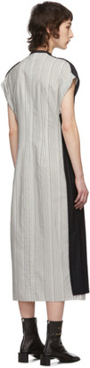 Acne Studios Navy Wool Pinstripe Zip-Front Dress