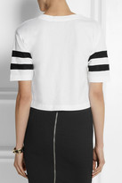 Thumbnail for your product : Karl Lagerfeld Paris Jessica mesh-striped cotton-jersey T-shirt