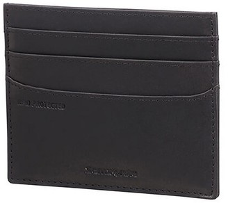 Black BE-4991 Mens Designer Leather Samsonite Benchmark Card Holder 