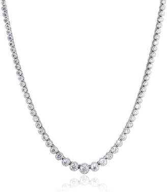 14k Milgrain Diamond Tennis Necklace