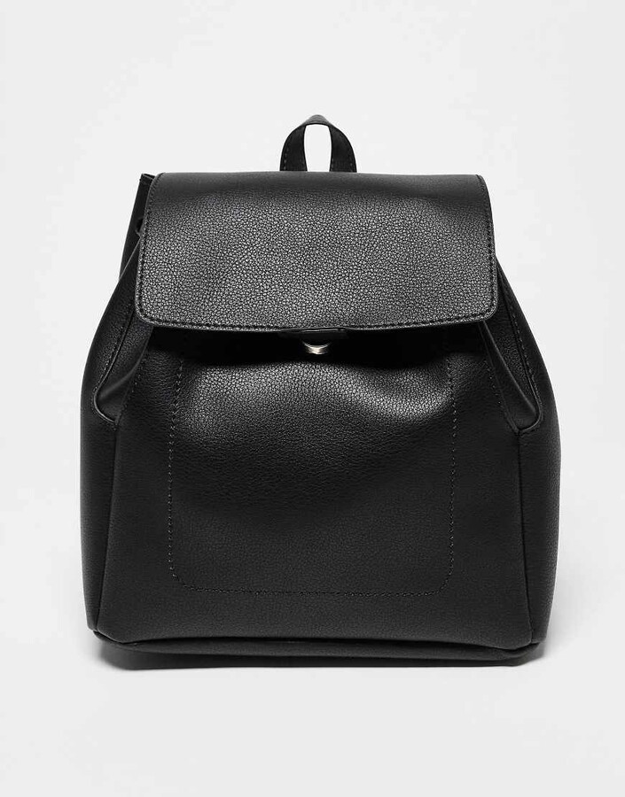 Claudia Canova Unlined Flapover Backpack in black ShopStyle