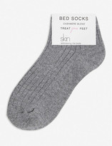 Thumbnail for your product : Skin Ribbed cashmere-blend bed socks