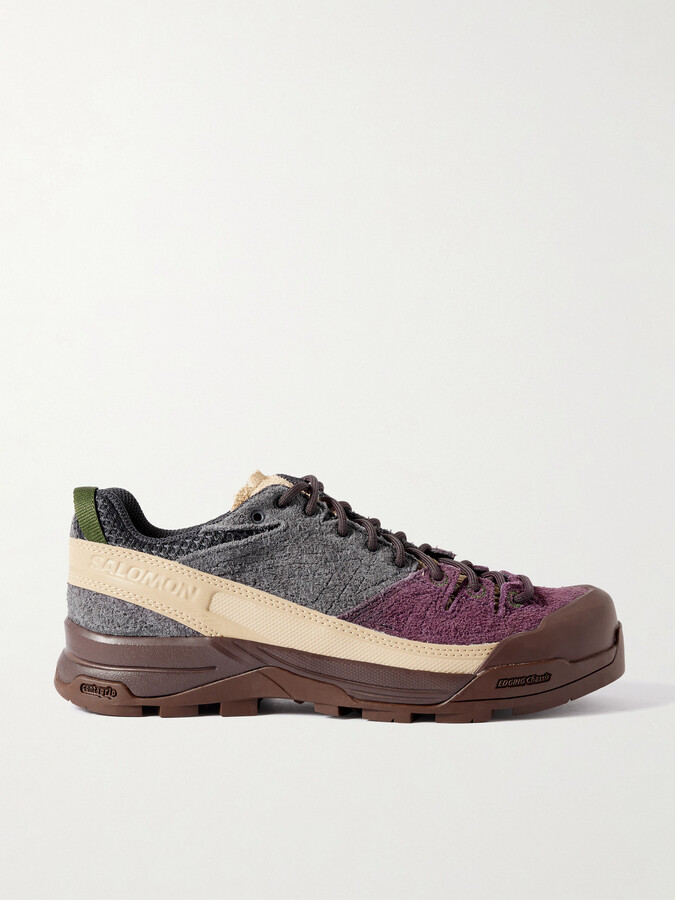 Salomon X-alp Rubber And Mesh-trimmed Brushed-suede Sneakers - Brown