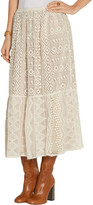 Thumbnail for your product : Anna Sui Silk Georgette-Paneled Lace Skirt