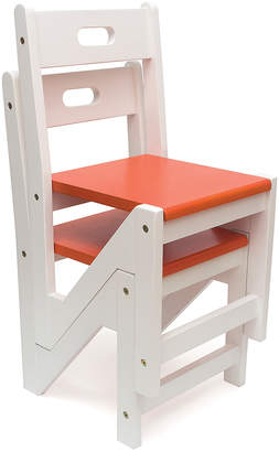 Lipper Saffron Orange Stacking Zigzag Chair - Set of Two