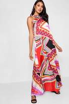 Thumbnail for your product : boohoo Bohemian Scarf Print Hanky Hem Maxi Dress