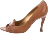 Thumbnail for your product : Bottega Veneta Leather Peep-Toe Pumps