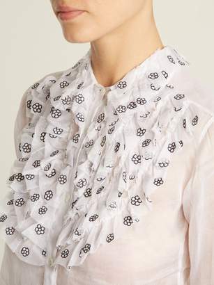 Jupe By Jackie - Fairy Floral Embroidered Cotton Organza Shirt - Womens - White