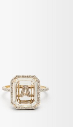 Mateo Initials Diamond, Quartz & 14kt Gold Ring A-i