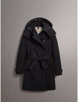 Thumbnail for your product : Burberry Taffeta Trench Coat with Detachable Hood , Size: 16, Black
