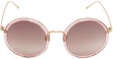 Thumbnail for your product : Linda Farrow Rose Gold Plated Round Sunglasses