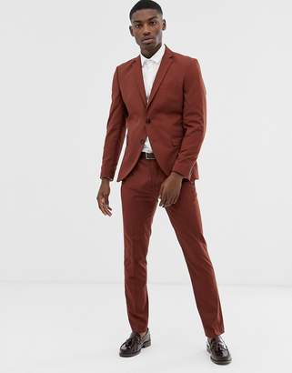Selected suit jacket in paprika red