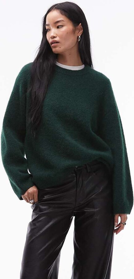 Arket super soft alpaca and wool relaxed sweater in green