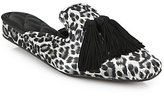 Thumbnail for your product : LMN / Luxe Me Now Fringe with Benefits Cheetah-Print Satin Slippers