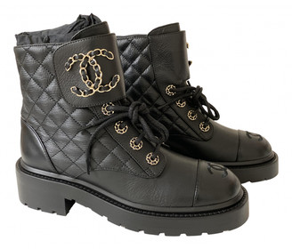 Chanel Black Leather Boots