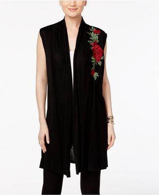 Joseph A Floral-Embroidered Maxi Sweater Vest