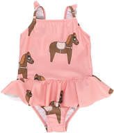 Thumbnail for your product : Mini Rodini pony print frilled swimsuit