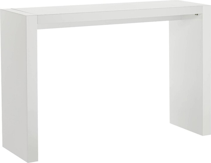 Studio 55D Modern Minimalist Gloss White Rectangular Counter Bar Table 60" x 18" for Living Room