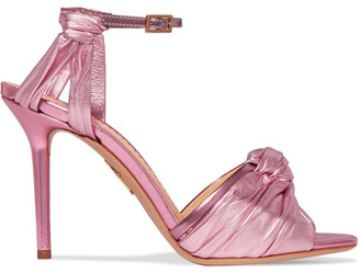 Charlotte Olympia Broadway Metallic Leather Sandals - Pink