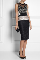 Thumbnail for your product : Antonio Berardi Embellished velvet, crepe and jacquard dress