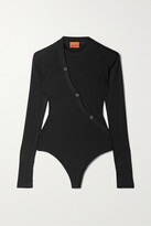 Thumbnail for your product : Alix Pearson Cutout Ribbed Stretch-modal Jersey Thong Bodysuit - Black