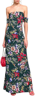 Sachin + Babi Galiana Off-the-shoulder Floral-print Stretch-crepe Gown