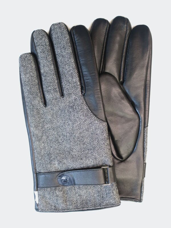 Club Rochelier Mens Fabric/Leather Glove - Grey - ShopStyle