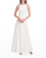 Thumbnail for your product : Kay Unger New York Maurena Sleeveless Floral Lace Gown