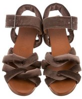 Thumbnail for your product : Rochas Velour Crossover Sandals