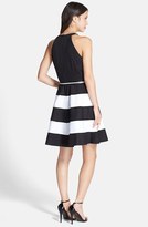 Thumbnail for your product : Eliza J Women's Stripe Sateen Fit & Flare Dress