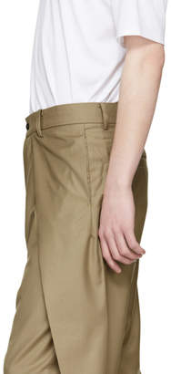D.gnak By Kang.d Beige Front Panel Side Vent Trousers