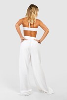 Thumbnail for your product : boohoo Essentials Linen Look Beach Pants