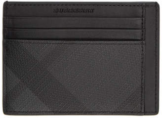 Burberry Grey and Black London Check Card Holder