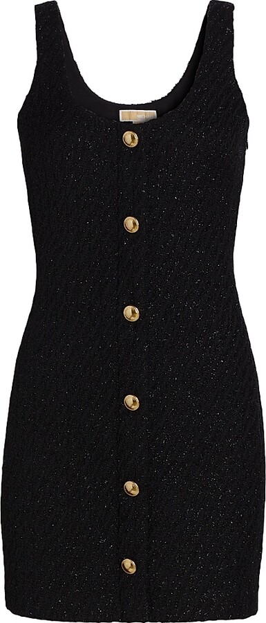MICHAEL Michael Kors Women's Metallic Tweed Wool-Blend Minidress - Black - Size 2