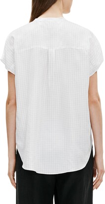 Eileen Fisher Check Washed Silk Top