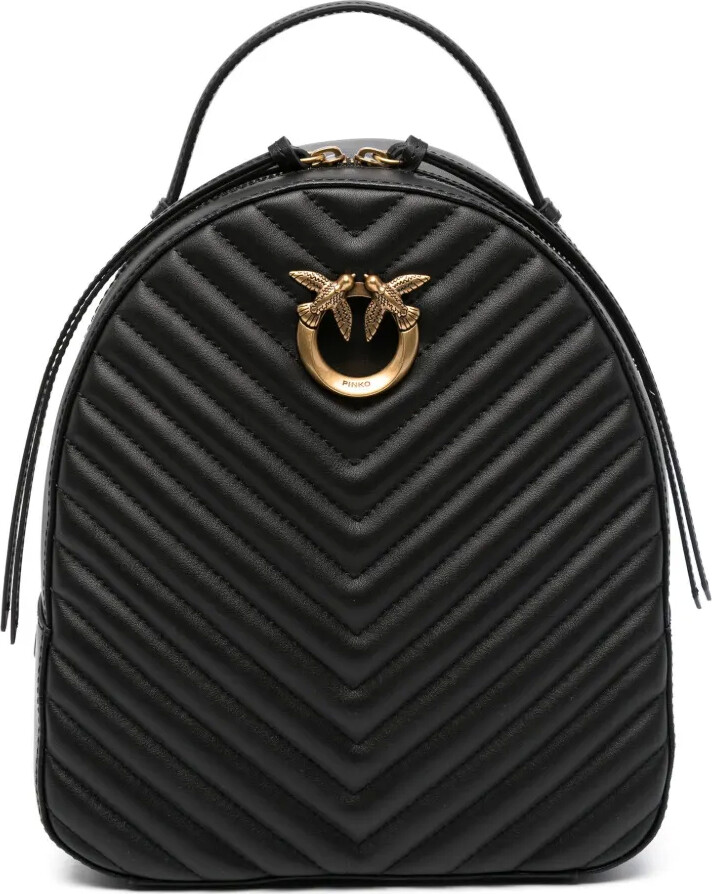 Pinko Love chevron leather backpack