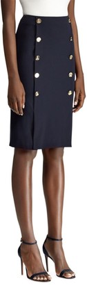 Ralph Lauren Ophelie Button Pencil Skirt