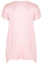 Thumbnail for your product : Yours Clothing YoursClothing Plus Size Womens Ladies Tee Shirt Top Ladies Shimmer Hanky Hem