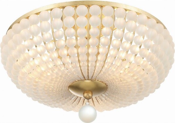 Crystorama CrystoramaLightingBella3-LightFlushMountinAntiqueGold