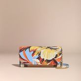 Thumbnail for your product : Burberry House Check and Peony Rose Print Wallet with Chain