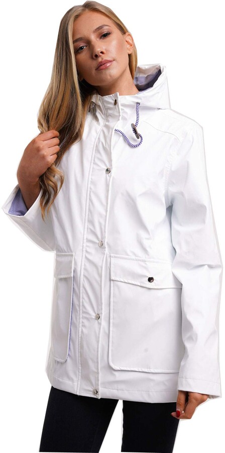 white raincoat ladies