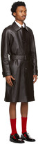 Thumbnail for your product : Ernest W. Baker Brown Leather Raglan Coat
