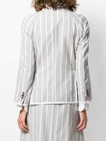 Thumbnail for your product : Thom Browne Vertical-Stripe Cropped Sleeve Blazer
