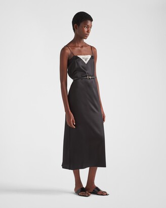 【プラダ・PRADA】Satin crepe slip dress Prada Slip Crepe Satin Dress - Bergdorf Goodman