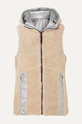 Bogner Fire & Ice Peggy Reversible Hooded Faux Shearling And Quilted Metallic Shell Vest - Silver