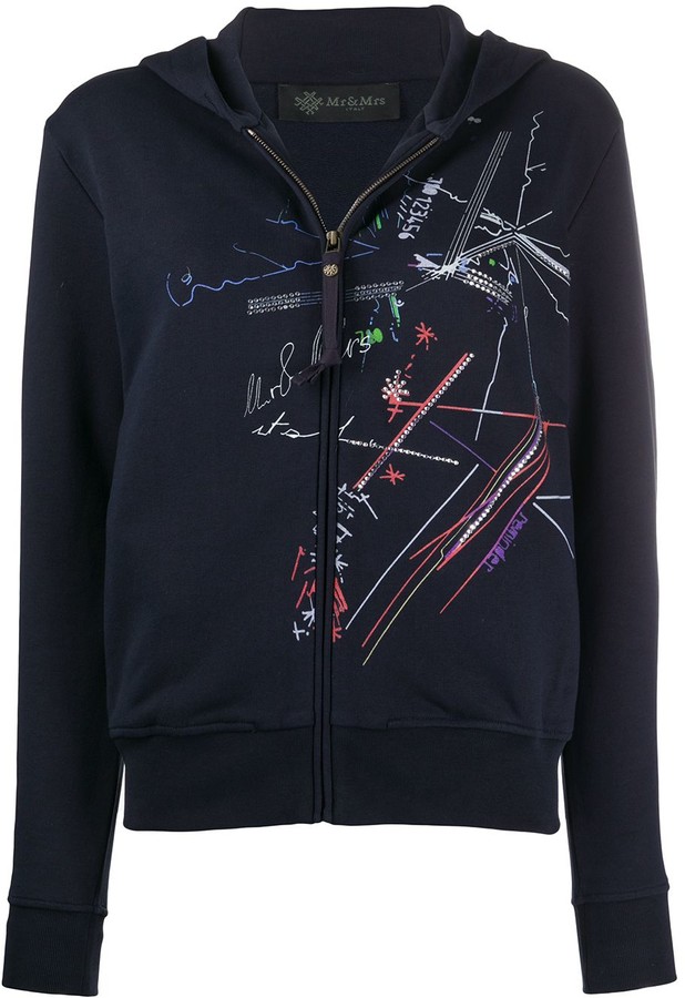 graphic zipper hoodie