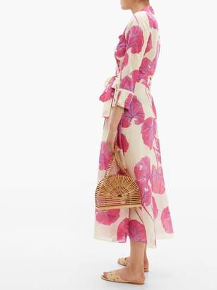 Diane von Furstenberg Floral-print Cotton-blend Voile Wrap Dress - Womens - Pink Multi
